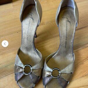 GIUSEPPE ZANOTTI METALLIC BRONZE HEELS